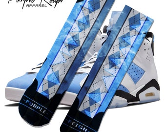 Calzini personalizzati premium Purple Reign Nike JORDAN 6 "UNC" blu università abbinati