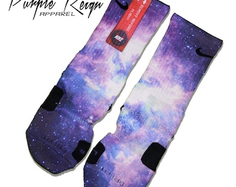Custom Nike Elite  &quot;Galaxy Foamposite&quot; Socks