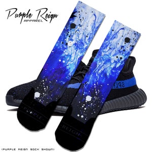 yeezys purple and black