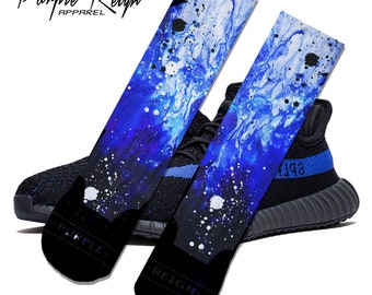 Purple Reign yeezy 350 v2 "Dazzling Blue" Custom Premium Socks