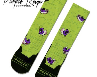 Purple Reign Nike Halloween pack  "Slimer" Custom Premium Socks
