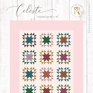Celeste PDF Quilt Pattern by theowlhutch | A throw size quilt