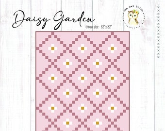 Daisy Garden PDF Quilt Pattern by theowlhutch | Baby quilt, Throw size included