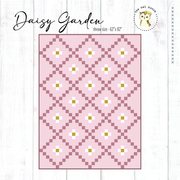Daisy Garden PDF Quilt Pattern by theowlhutch | Baby quilt, Throw size included