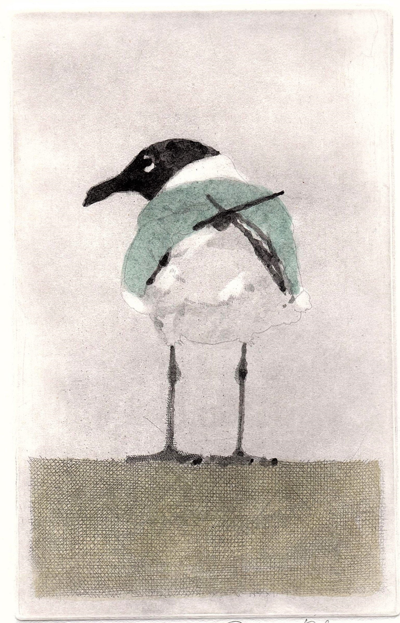Etching  "Tailfeathers"