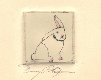 Etching   "Bunny"   line drawing