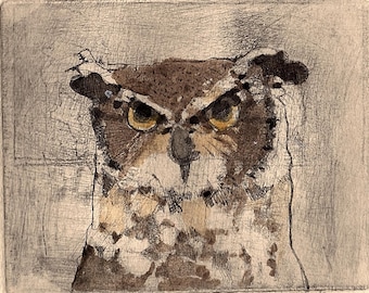 Owl /etching