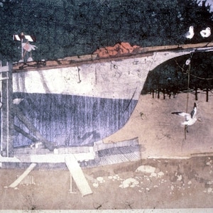 Radierung &quot;Trockendock&quot;