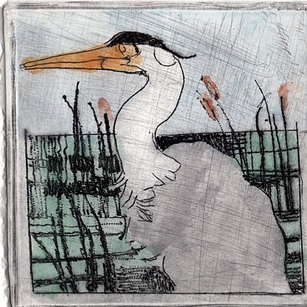 Heron / etching