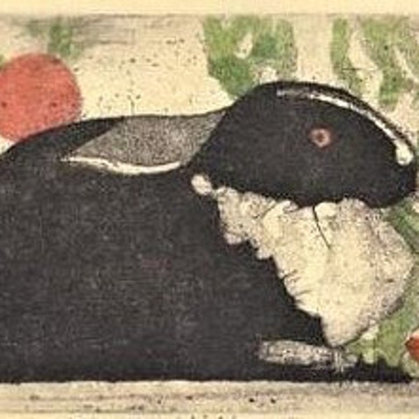 Etching     "Garden Visitor"