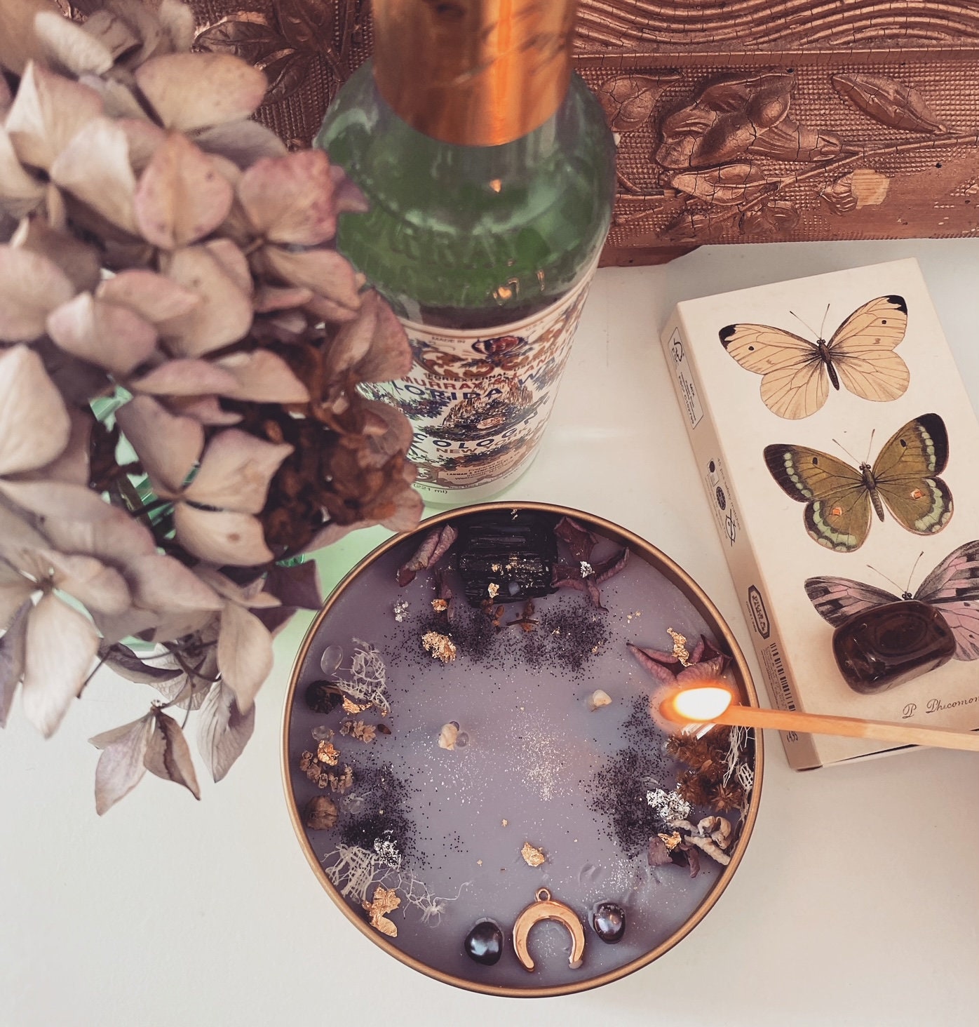 Bougie Double Mèche Rituel Sorcière Sacré Sabbat