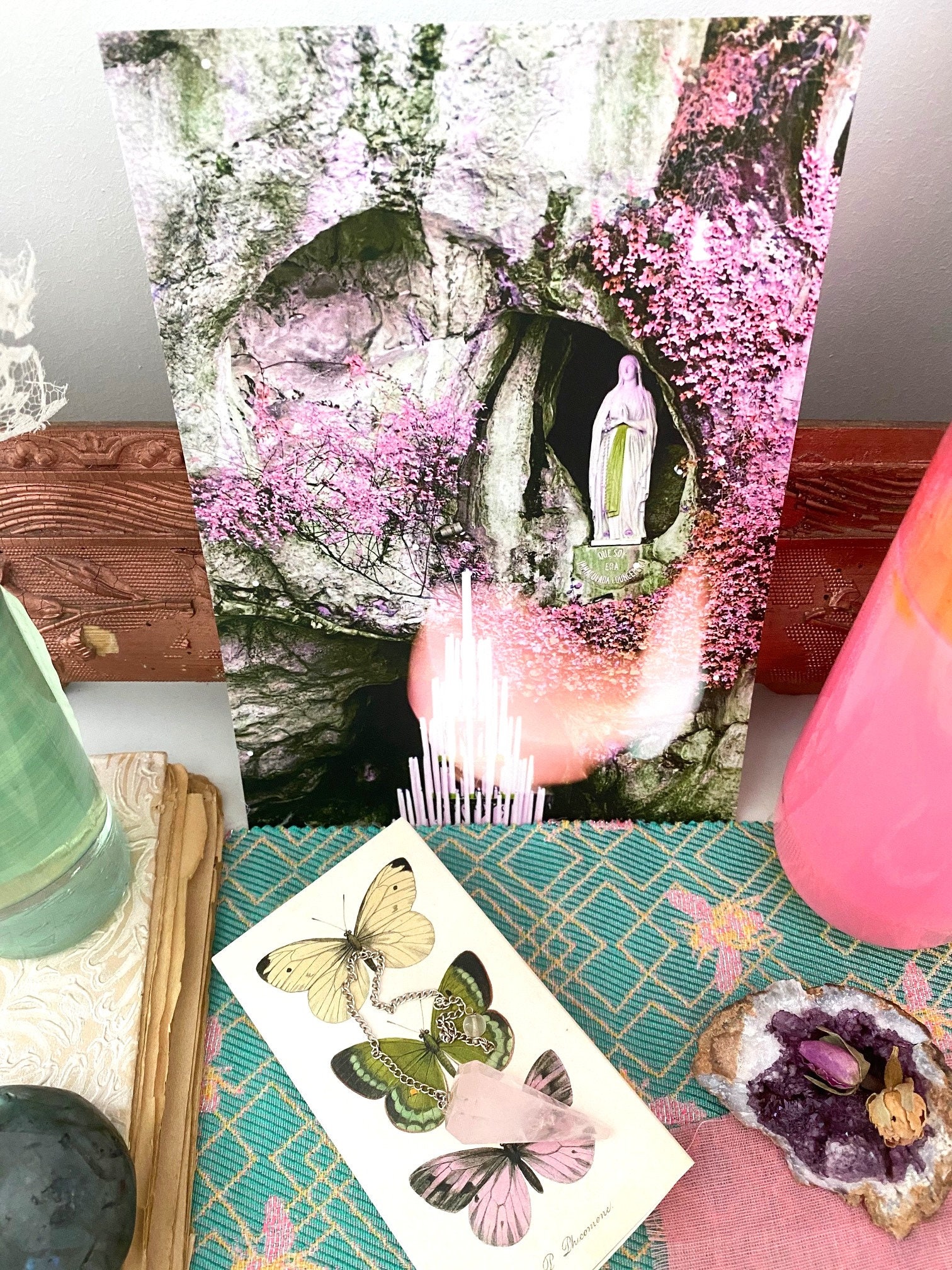 Affiche | Photo Illustration Art Print Vierge Grotte de Lourdes Pyrénées