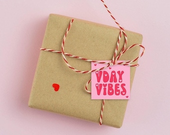 Pink Valentine's Day Gift Tag | V-Day Vibes Printable (Instant Download)