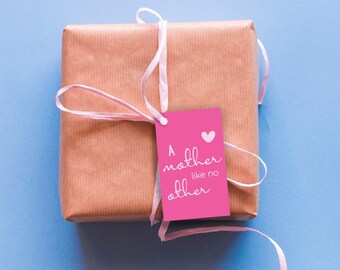 Printable Mother’s Day Gift Tag | "A Mother Like No Other" Digital Tag | Instant Download, Cute Gift Tag for Mom