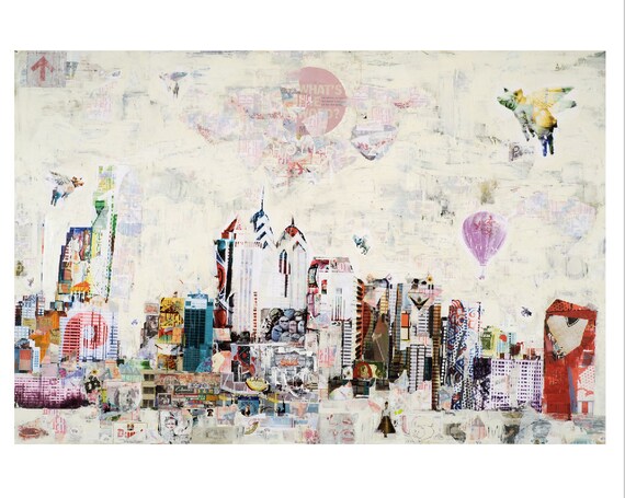 What if... Print of the Philadelphia Skyline, Size: 20" x 16"