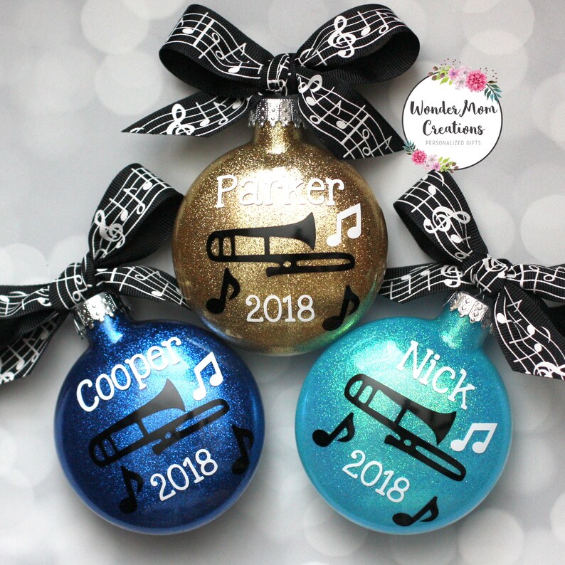 Trombone Personalized Christmas Ornament Etsy