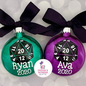 20 Sided Die Personalized Christmas Ornament