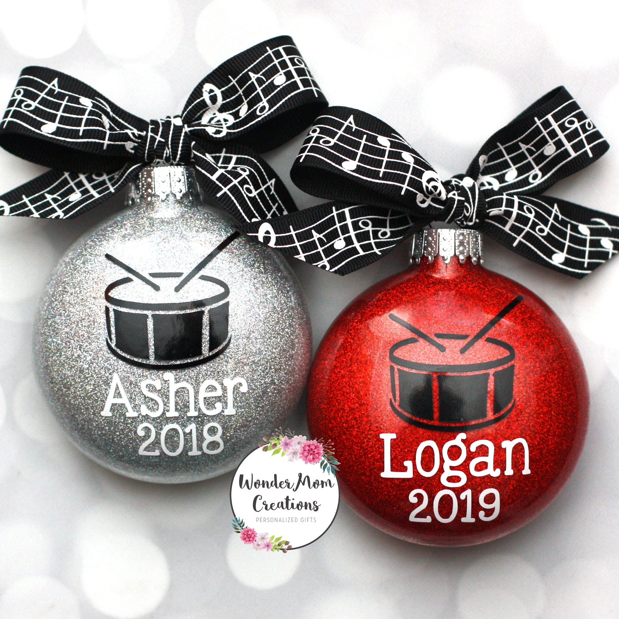 Drum Snare Personalized Christmas Ornament Drumline Christmas Etsy