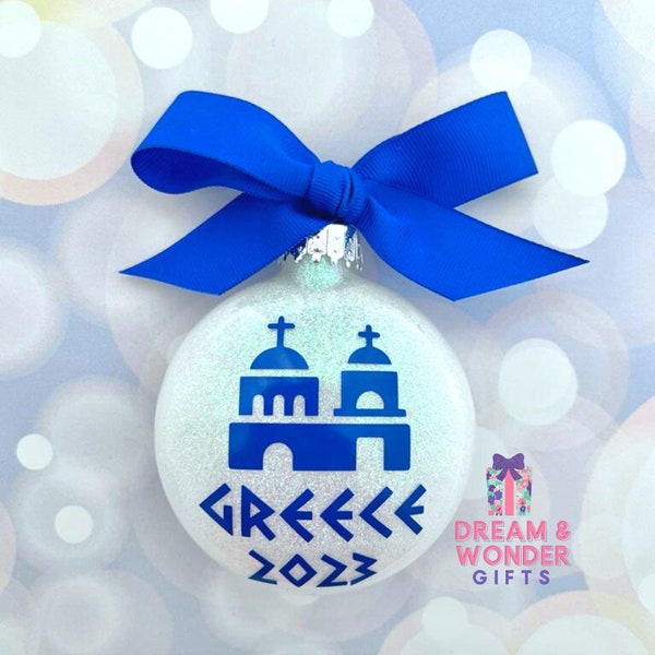 Greece Greek Vacation Travel Christmas Ornament