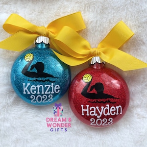 Water Polo Female or Male Personalized Christmas Ornament