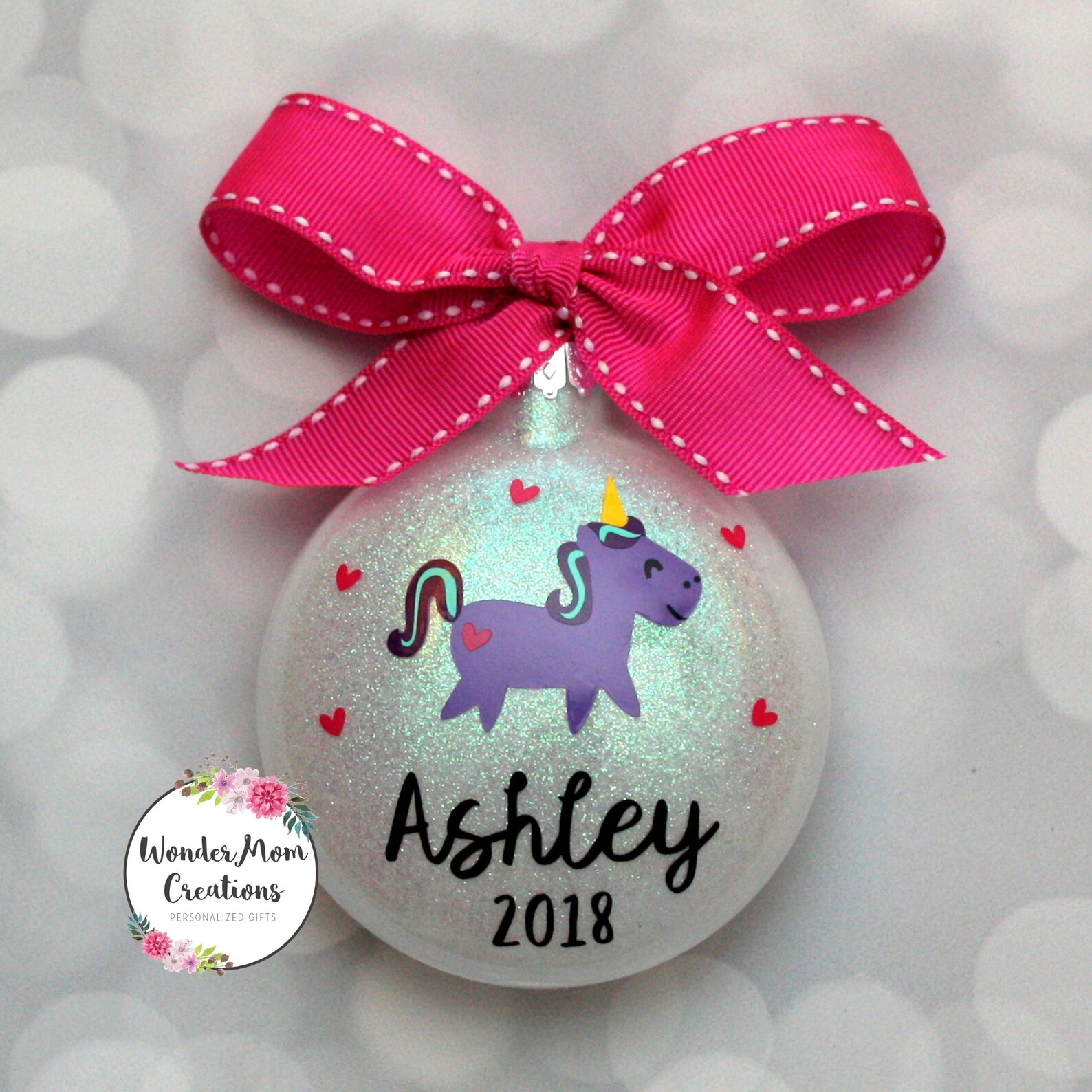 Unicorn Christmas Ornament Unicorn Girl Personalized Etsy