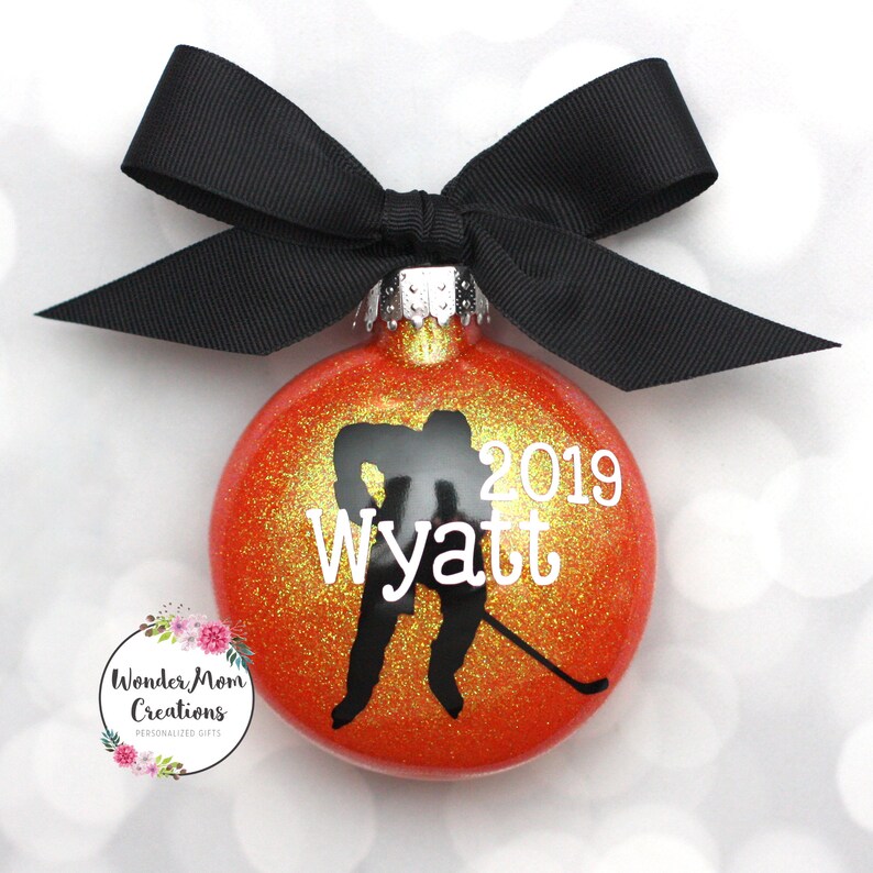 Hockey Player Personalized Christmas Ornament Etsy