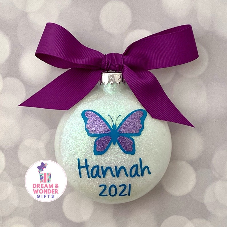 Personalized Butterfly Christmas Ornament