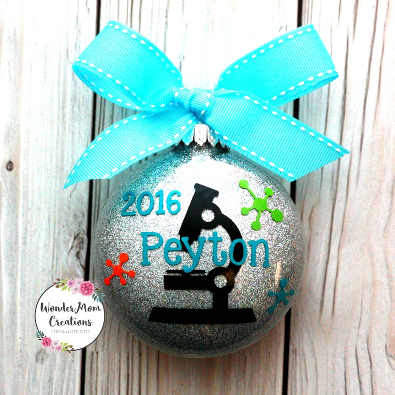 Science Personalized Christmas Ornament; Scientist Christmas Ornament