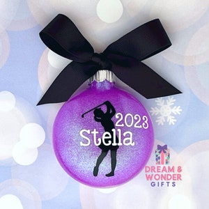 Ladies Golf Personalized Christmas Ornament