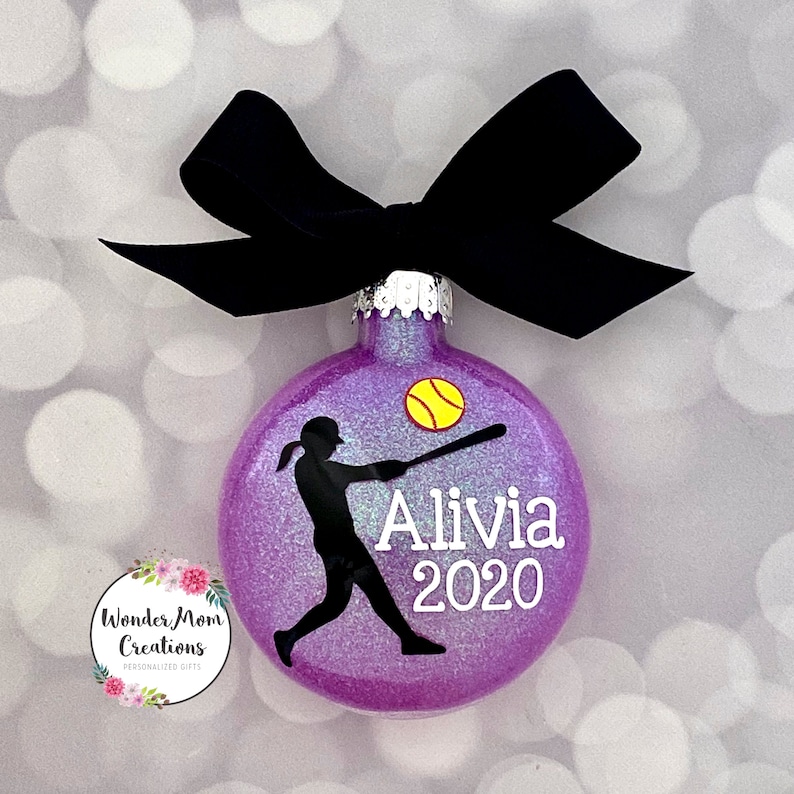 Fastpitch softball christmas ornaments