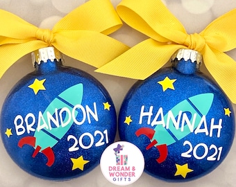 Personalized Rocket Ship Ornament | Space Christmas Ornament | Future Astronaut Gift