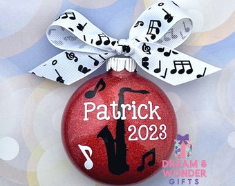 Saxophone Player Christmas Ornament