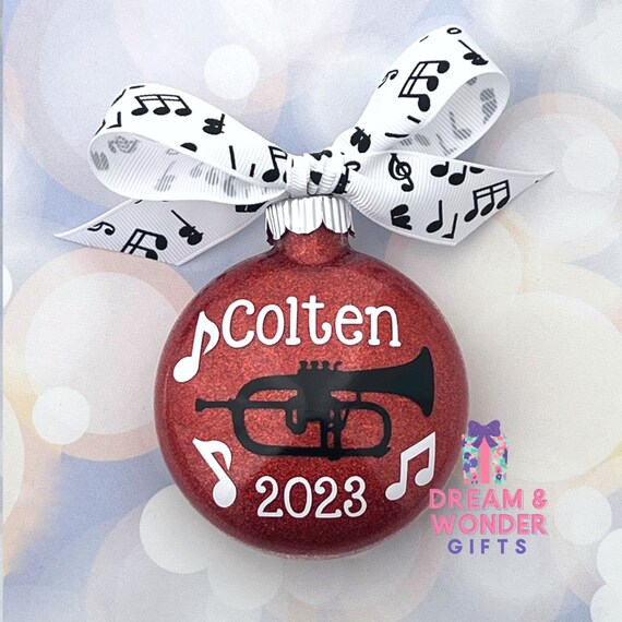 Ornament - Black - PERSONALIZED Trumpet Ornament - Black - PERSONALIZED Trumpet
