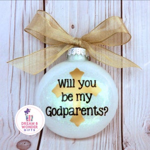 Will You Be My Godparents? Proposal Baptism Keepsake Christmas Ornament