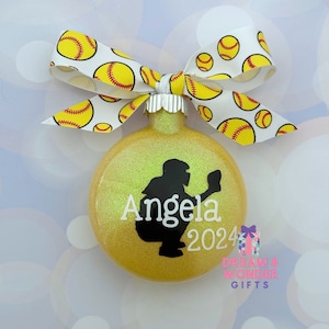 Softball Catcher Personalized Christmas Ornament