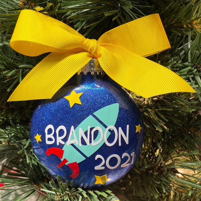 Toy Rocket Ship Personalized Christmas Ornament - Etsy