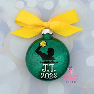 Male Water Polo Player Personalized Christmas Ornament