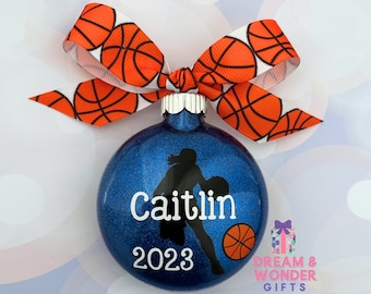 Personalized Basketball Ornament | Female Basketball Player Christmas Ornament | Basketball Player Gift