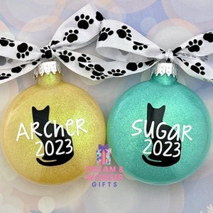 Cat Personalized Christmas Ornament