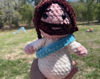 Handmade Crochet Jesus Plushie: Soft Religious Amigurumi Doll