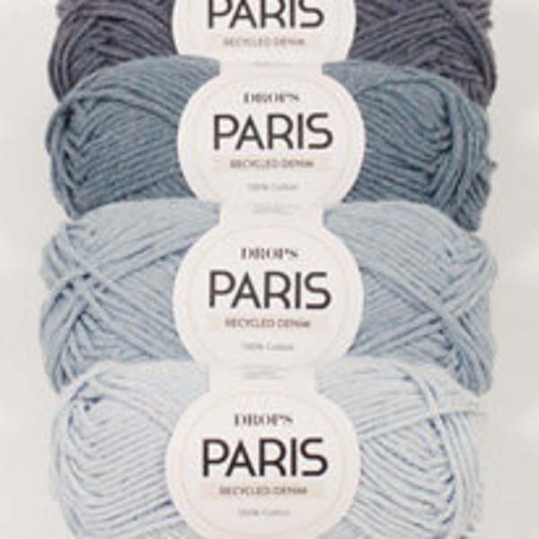 Drops Paris recycled denim, 100% cotton yarn