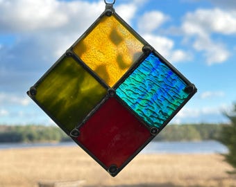 Autumn Spectrum – Stained Glass Suncatcher Panel