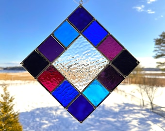 Violet Current – Stained Glass Suncatcher Window Panel