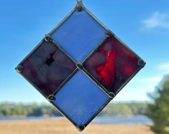 Blueberry Flame – Stained Glass Panel