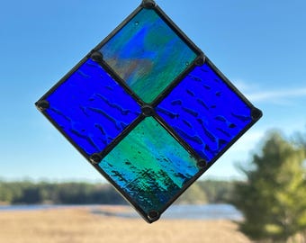 Tidal Glow – Stained Glass Panel