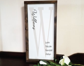 Personalized Family Sign, Family Name sign, Monogram wood sign, Monogram Family Name,
