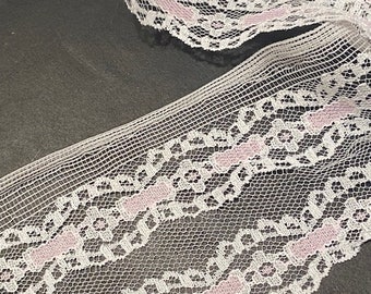 vintage lace trim with pink accents
