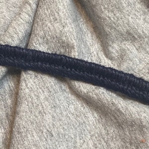 Navy blue jute covered elastic