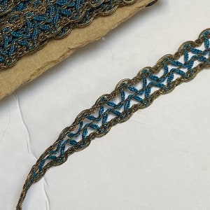Vintage turquoise and copper/bronze trim