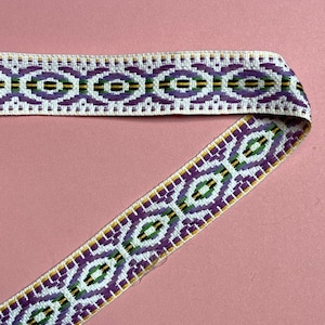 vintage lavender purple woven cotton trim